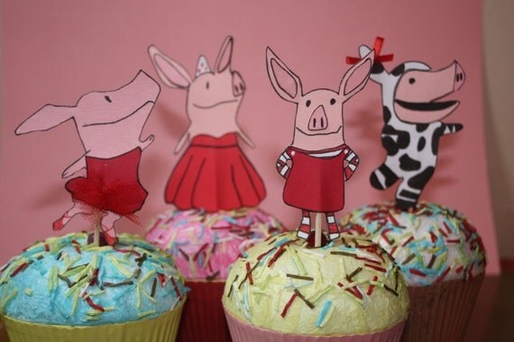 Olivia the pig cupcake toppers Olivia the pig cupcake toppers