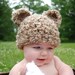 cute brown baby bear hat with ears - any size