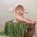 Fuzzy lamb earflap hat in cream - Easter Hat / photo prop