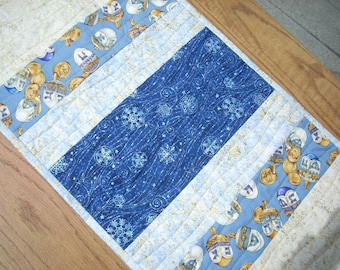 Blue Stars for Hanukkah tablerunner - FREE SHIPPING