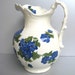 Vintage Pottery Pitcher, 1945 Vintage Pitcher, Cash Family Pottery, Blue Floral Pitcher, Cottage Chic, Farmhouse Decor, French Country
