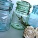 RESERVED for Ashley-Vintage Mason Jars, Atlas Jars, Ball Jars, Kitchen, Rustic Farmhouse, Shabby and Chic, Cottage Chic, Aqua Blue, Green