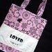 FREE SHIPPING Girl's LOVED Small Tote in Pink and Black fabric with Lace Rick Rack