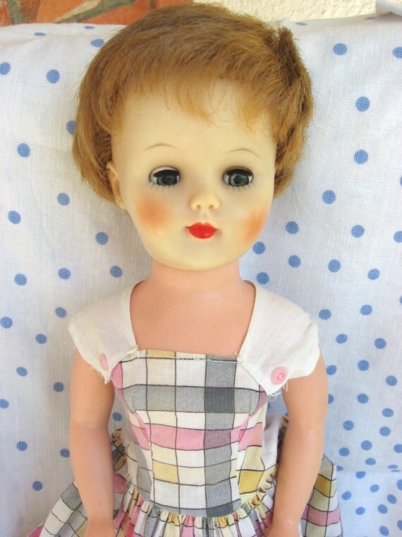 Stuffed Vinyl Fashion Doll 21inches Red Hair by mychildhooddolls
