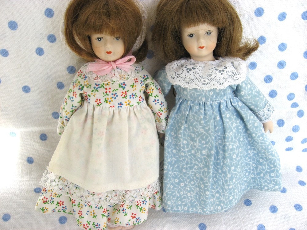 Old fashioned Dolls Gorham Porcelain and Cloth