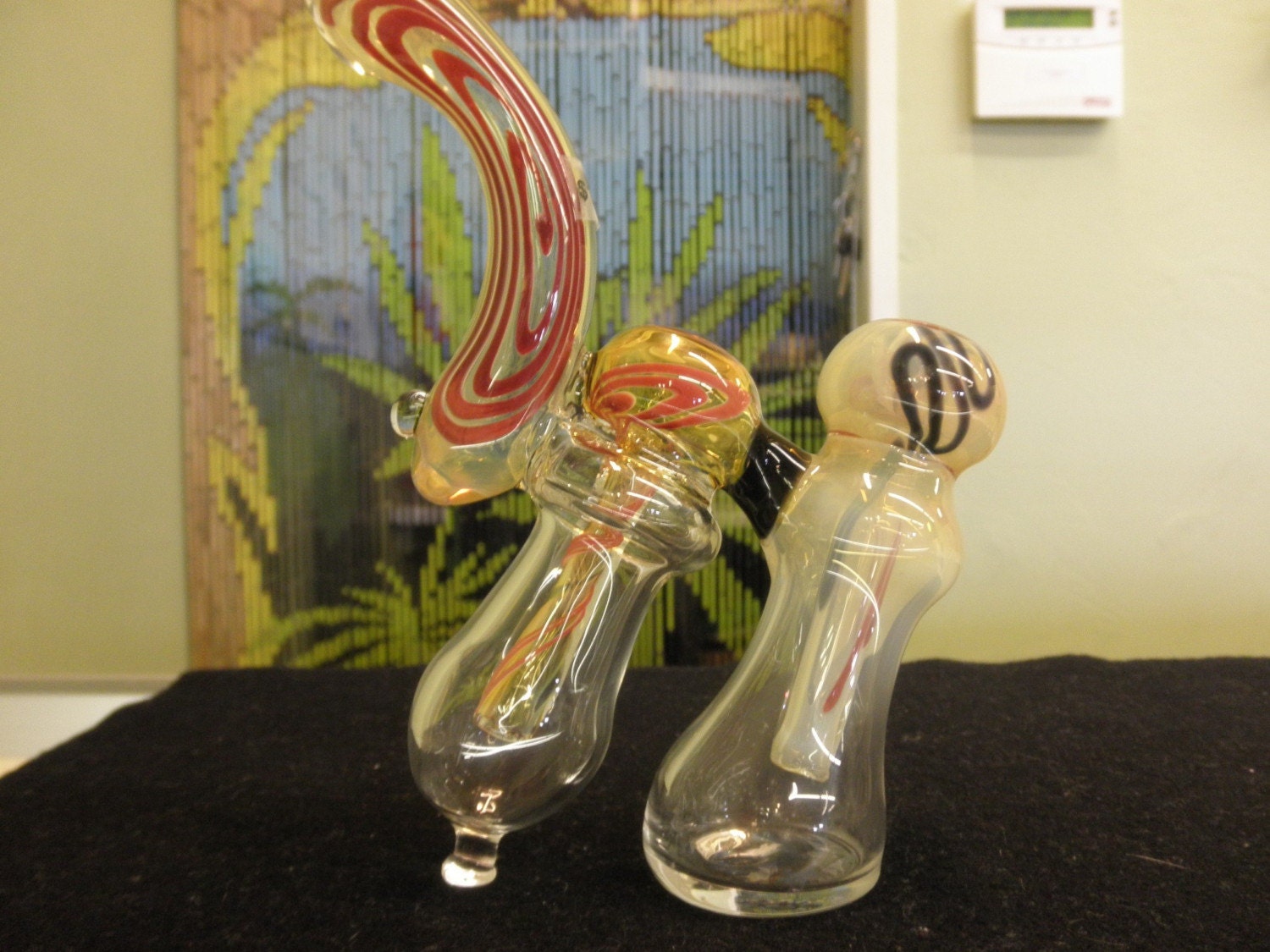 Glass Double Bubbler Water Pipe Color Changing