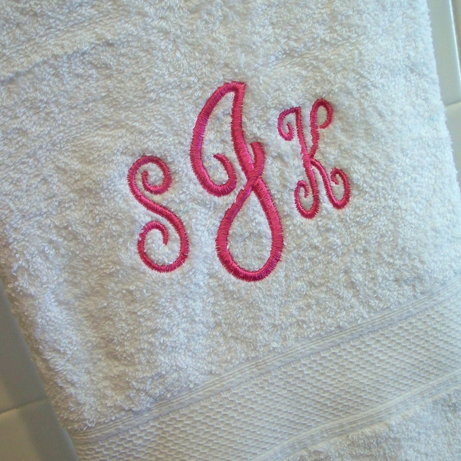 Monogrammed Bath Towel you choose the monogram by MissMonogram