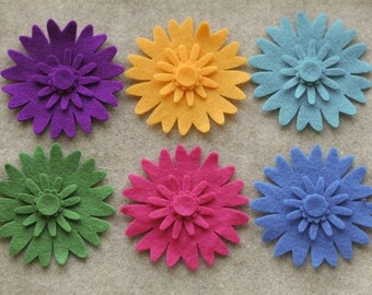Wonderland - Peonies - 24 Die Cut Felt Flowers