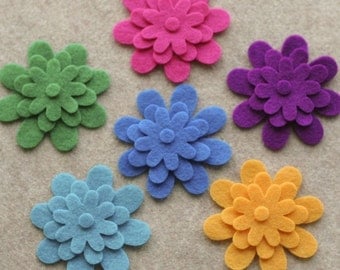 Die Cut Felt Flowers Circles and much more by bbdsupplies on Etsy
