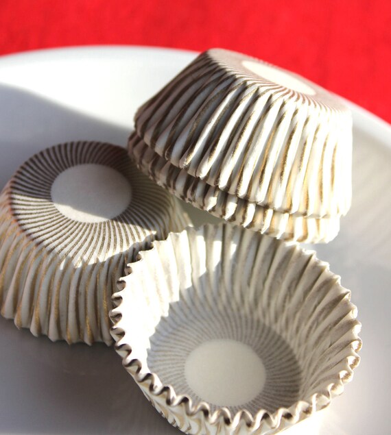 BULK Mini Gold Stripe Cupcake Liners Cake Pop or Candy Cups