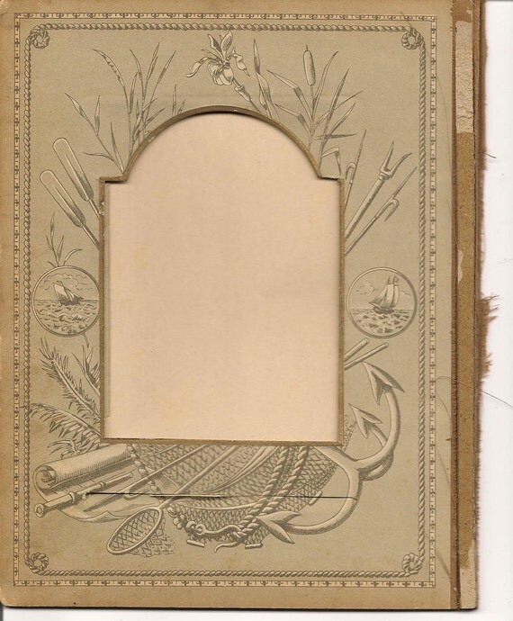 Antique Hardboard Photo Frame From Victorian Album
