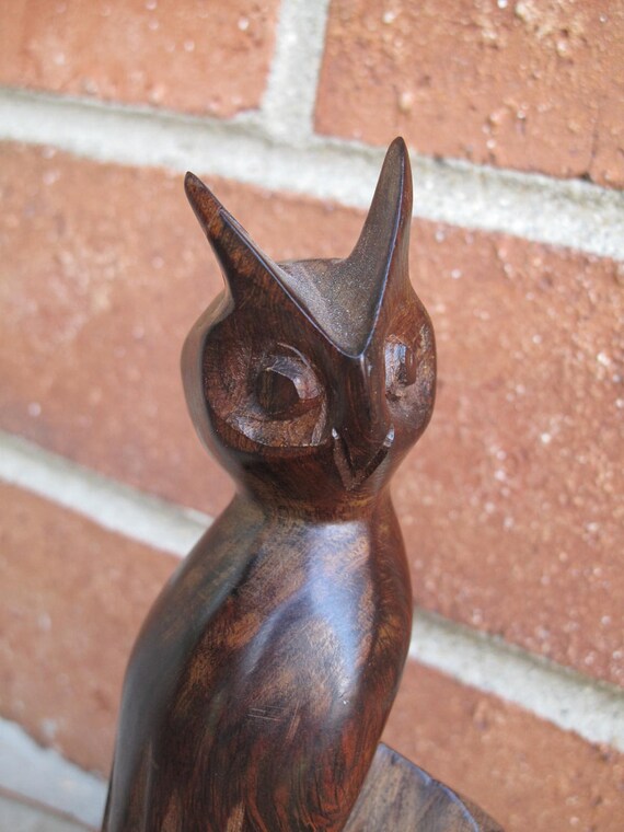 wooden owl figurine