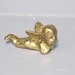 Vintage Brass Angel Figurine / Miniature Chubby Cherub Sculpture / Hollow Cast Metal Paperweight, Gold Tone Metal Statue, Cake Topper