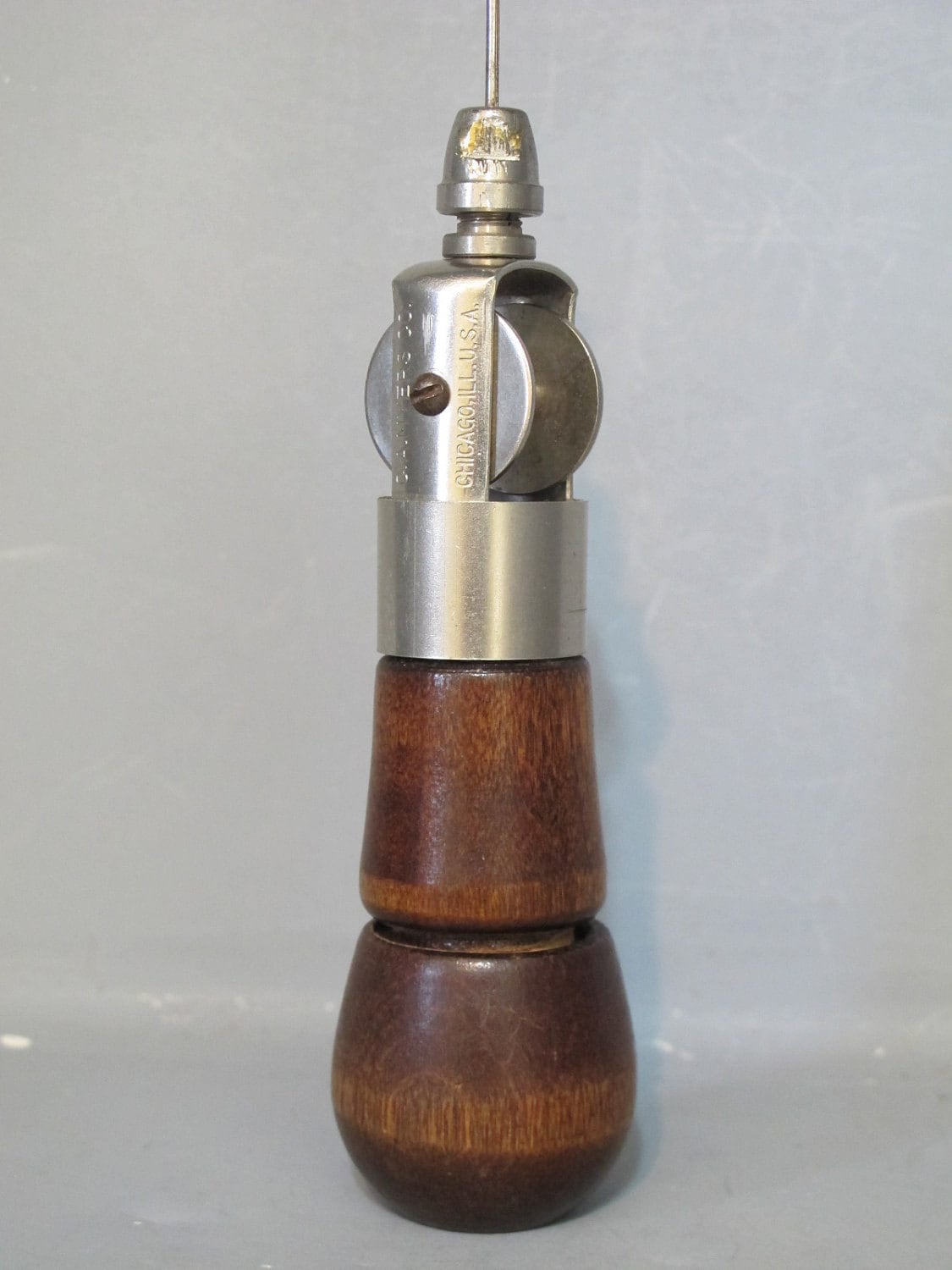 Vintage Sewing Awl with Wood Handle / Hand Sewing Tool For All