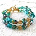 Beaded Bracelet, Teal Bracelet, Teal Beaded Bracelet, Glass Bead Bracelet, Women's Bracelet, Beaded Jewelry, Women's Jewelry