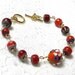 Orange Beaded Bracelet, Orange Chain Bracelet, Beaded Orange Bracelet, Millefiori Bead Bracelet, Millefiori Bead Jewelry