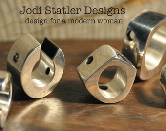 Hollow-ware sterling silver pendants on sterling silver chains