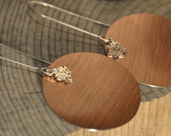 Yoga inspired metal and sterling silver earrings