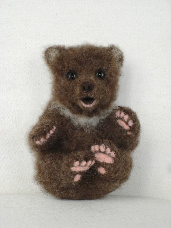 Ooak Needle Felted Grizzly Bear Cub