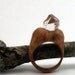 Wood Ring Crystal Exotic Brown Organic Grain Artisan Burl