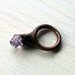 Copper Ring Amethyst Purple Lilac Phlox Violet Raw Gem Stone Crystal Artisan Handmade