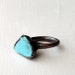 Copper Ring Turquoise December Birthstone Handmade Ring Simple Raw Modern Organic Robins Egg Blue