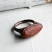 Mens Copper Ring Rusted Red Pebble Metal Organic Raw Modern Rocker Handmade