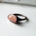 Sunstone Copper Ring Peach Confetti Gem Stone Artisan Raw Gem Organic Oxidized For Her