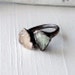 Morganite Prasiolite Copper Ring Peach Mint Gem Stone Artisan Raw Gem Organic Oxidized