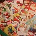 REDUCED...Vintage Christmas Greeting Cards 1950 to 1960s Santas Snowmen Lot of 33 Craft Destash