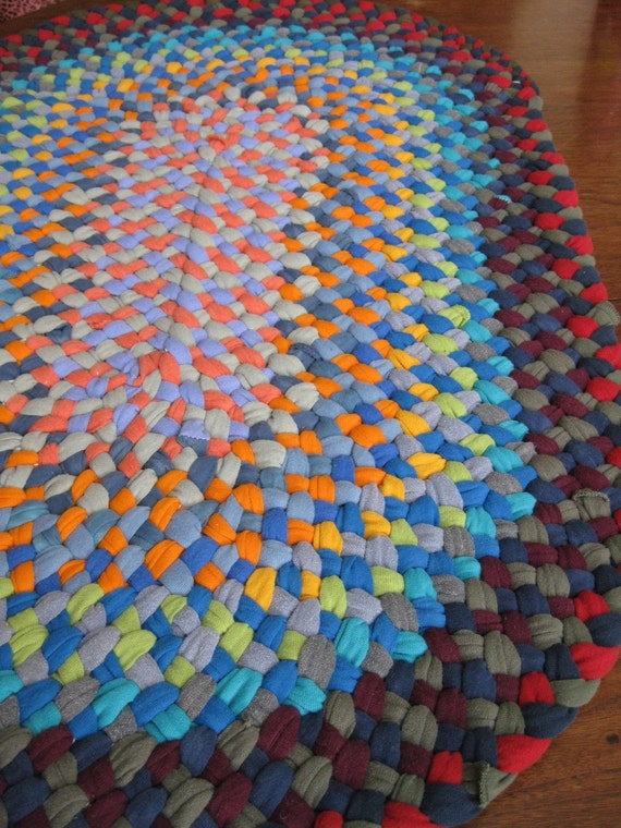 Recycled Tee Shirt Braided Rug