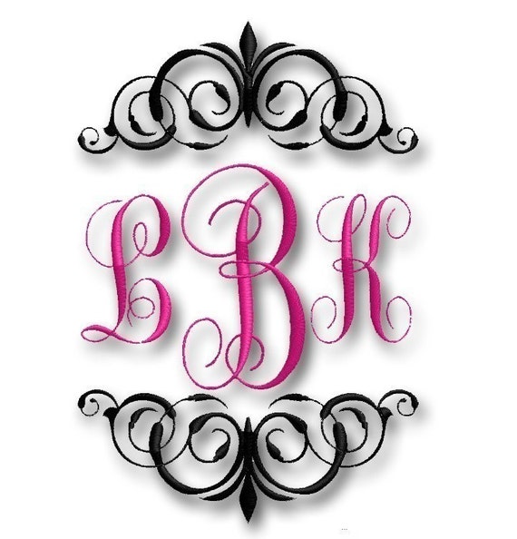 Regal Font Frame for Embroidery Monogram Fonts Two options