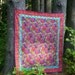 hand quilted lap quilt, throw quilt, sofa quilt, floral quilt, Kaffe Fassett quilt, Philip Jacobs fabrics
