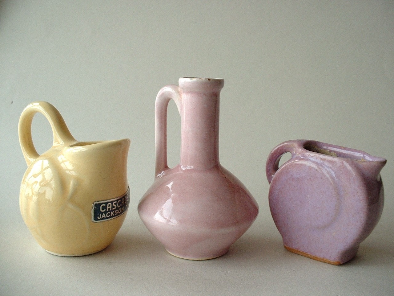 Vintage Ceramic Miniature Mini Pitchers Frankoma Souvenir Lot