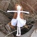 Waldorf Flower Fairy Doll - Pink and White Flower Fairy - 1 1/2 inches, Art Doll, Worry Doll, Faery, elemental