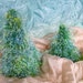 Knitted Pine Tree - Blue and Green - Medium Tree