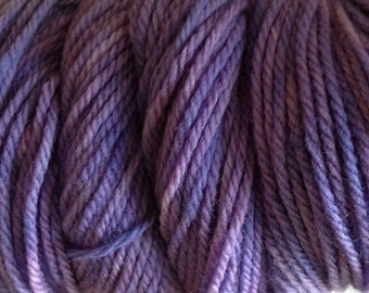 Violet Purple Hand Dyed Merino Wool Worsted Weight Yarn