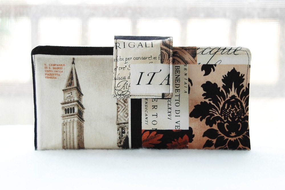 Handmade wallet vintage postcards and images from Europe