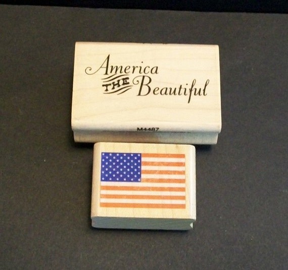 American Flag Rubber Stamp Set Patriotic Stamps by LDGeneralStore