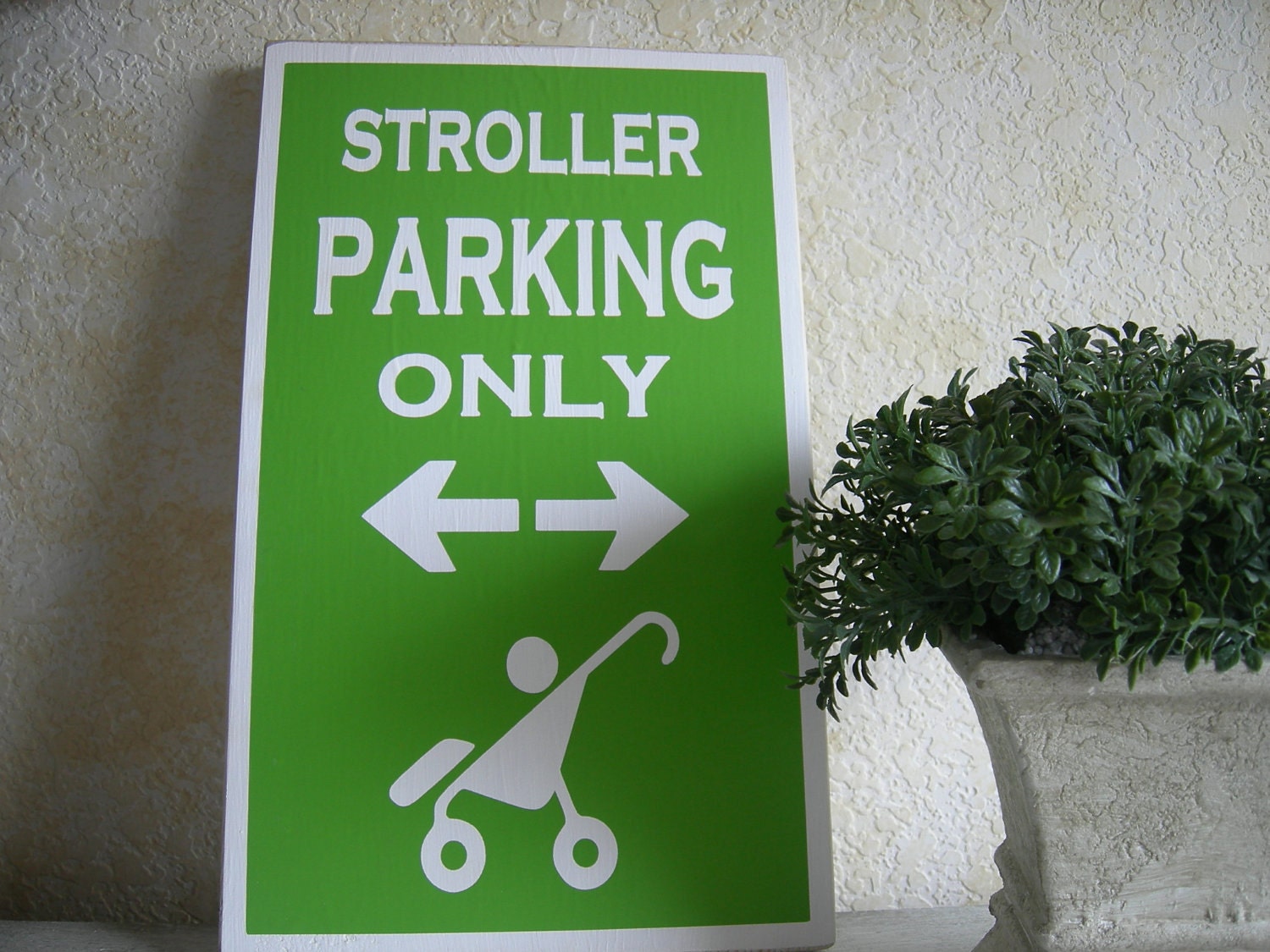 Stroller Parking custom wood sign