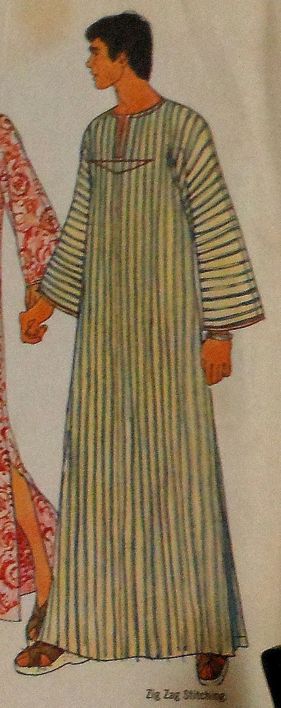 Vintage 1970 s Mens Caftan Sewing Pattern Simplicity 6695