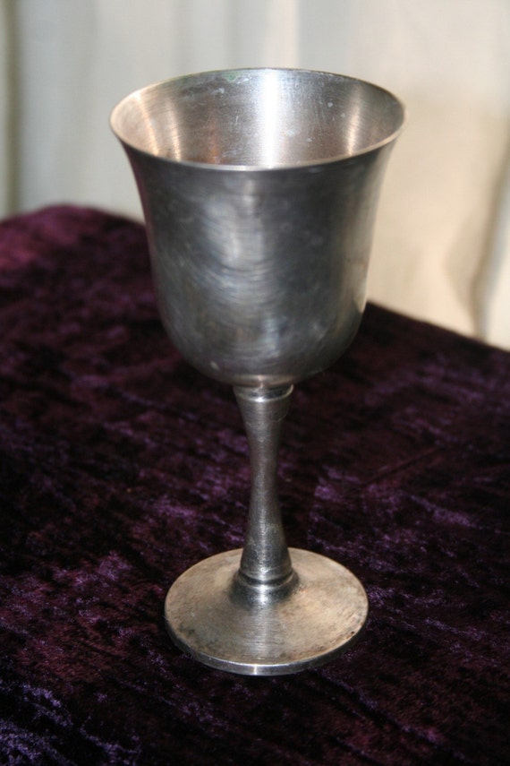 vintage salem silverplate goblet . chalice . patina . by octobre