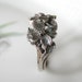 Dogwood Flower Ring Hand Finished Sterling Silver