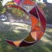 Stained Glass Moon with Prism- Orange -Red- Suncatcher