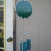 Stained Glass Windchime- Aqua- Beaded-Suncatcher