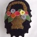Wool Basket Pincushion or Pin Keep in Tartlet Pan with flowers and leaves spring bouquet