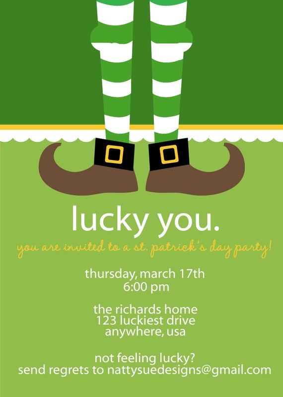 Items similar to Lucky St. Patrick's Day Party Invitation on Etsy