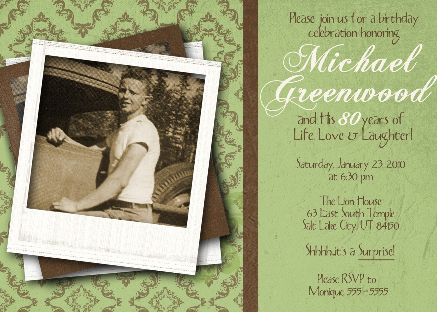 80Th Birthday Party Photo Invitations 3