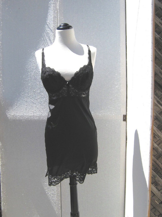 Black Slip with Built In Push Up Bra 36B