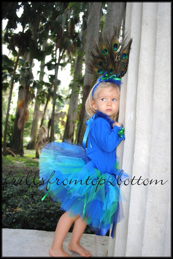 Newborn/Infant/Toddler Peacock Outfit ... 4 pieces included
